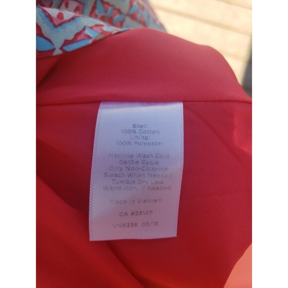 Talbot's Mixed Geo Print Fit & Flare Sleeveless Dress	Size 8 Lined Midi Cotton - Picture 11 of 16